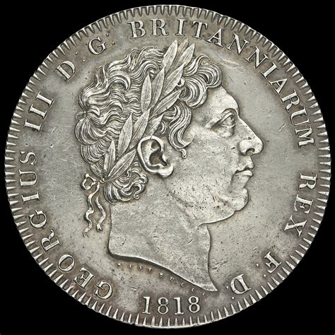 1818 George III Milled Silver LVIII Crown, EF
