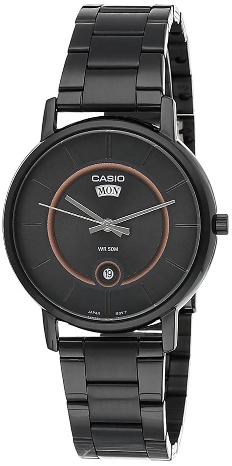 Casio Men Stainless Steel Analog Black Dial Watch-Mtp-B120B-8Avdf, Band ...