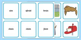 'oa' Matching Cards - Twinkl