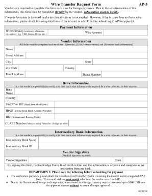 Fillable Online gato-docs its txstate AP-3 Wire Transfer Request Form ...