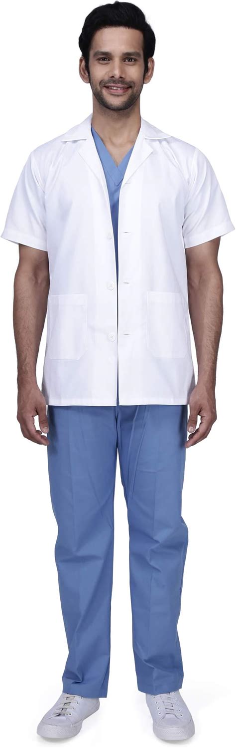 Uniform Craft Men's Half-Sleeve Polyester-Cotton Lab Coat – Best Apron ...