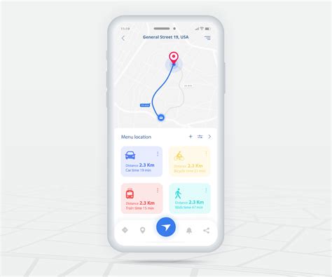 Map GPS navigation app ux ui concept, Mobile map application ...