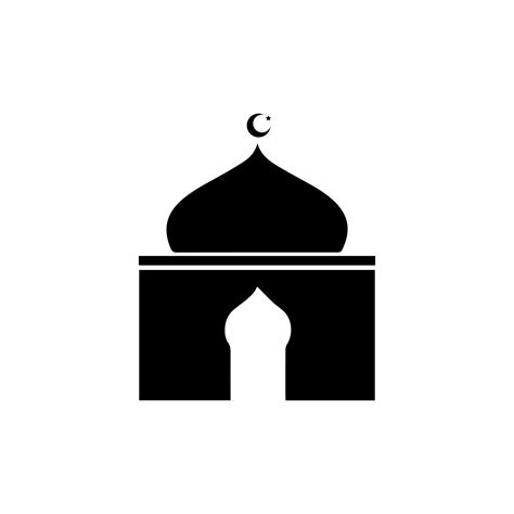 Mosque simple icon, islamic worship place, muslim symbols, vector illustration. Flat mosque icon ...