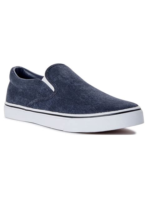 No Boundaries Men's Slip On Shoes Casual Canvas Sneakers with Memory ...