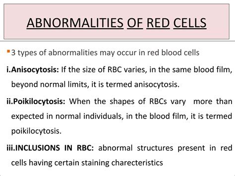 morphology of red blood cells | PPT