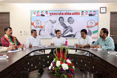 Rahul Gandhi begins meeting at Congress office in Gujarat: Party ...