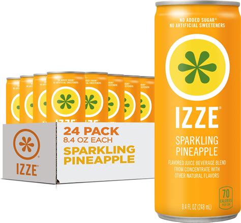 Amazon.com : IZZE Sparkling Juice, Pineapple, No Added Sugars, No ...