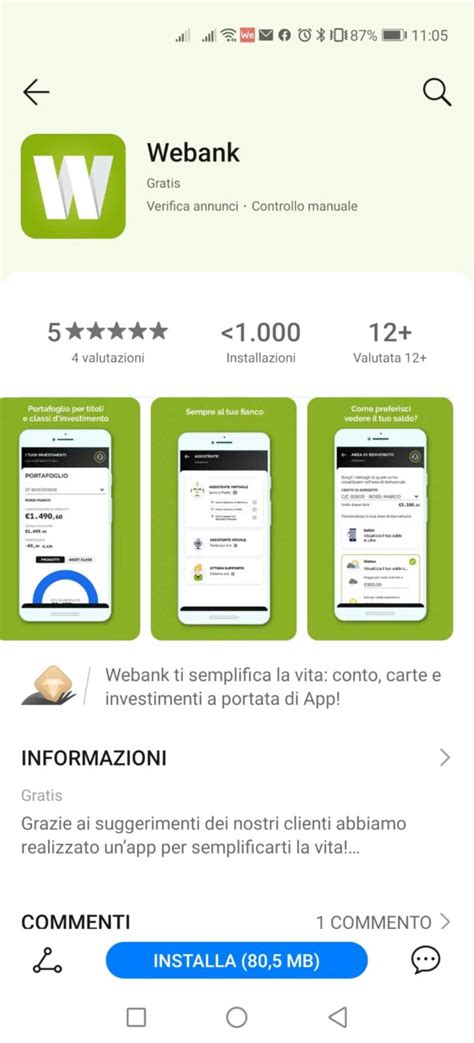 WeBank è finalmente disponibile anche su AppGallery