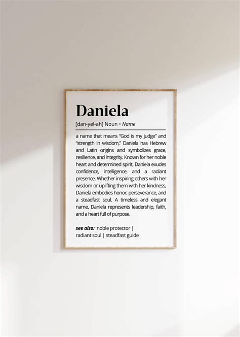 Daniela Name Definition Wall Art Personalized Name Meaning Gift ...