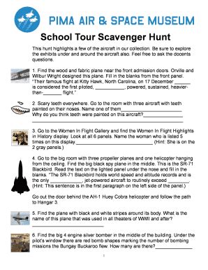 Fillable Online School scavenger hunt is available to download - Pima ...