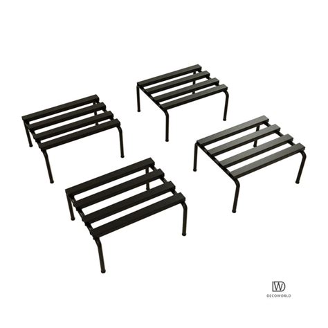 Buy Now!! Premium Set of 4 Square Plant Stand in Black Color| Decworld ...