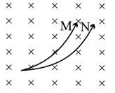 Two charged particle M and N are projected with same velocity in a ...