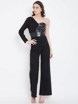 Buy Dodo & Moa Women Black Western Wear Jumpsuit (L) Online