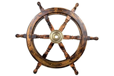 Mahak Nisar Timber 36'' Navy Ship Wheel, Wooden Ship Wheel Wooden Well ...