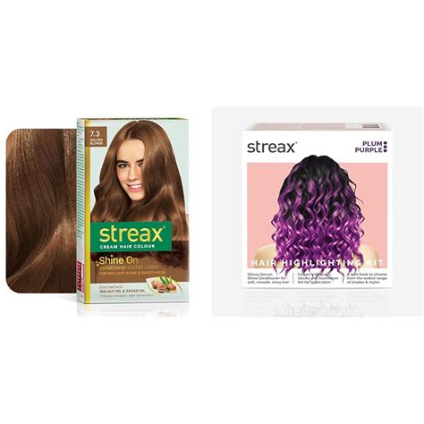 Streax Permanent Hair Colour, 100% Grey coverage Hair Colour Highlight ...