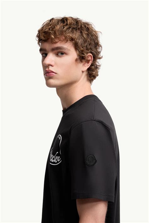 Black Logo Cotton T-Shirt - Polos & T-shirts for Men | Moncler SG