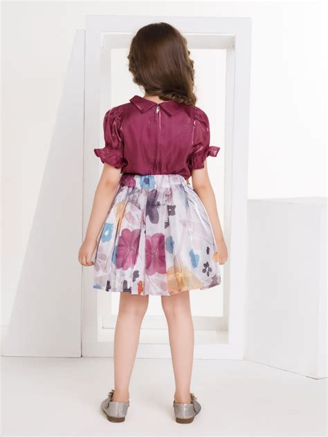 Girls Floral Print Top with Skirt 17336 | Peppermint