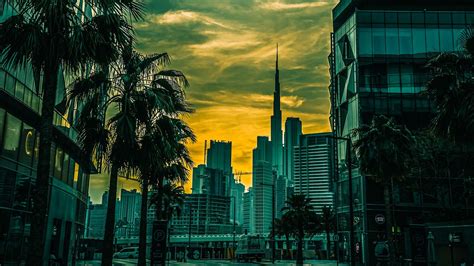 Download wallpaper 1366x768 city, building, architecture, palm tablet ...