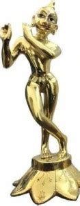 vrindavan shopi Brass Made Krishna Idol/ Golden Krishna Statue/Radha ...