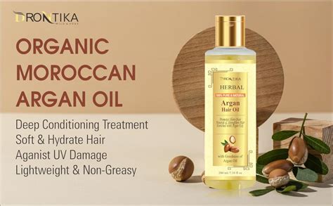 Buy Drontika Herbal Moroccan Argan Hair Oil - Cold Pressed - No Mineral ...