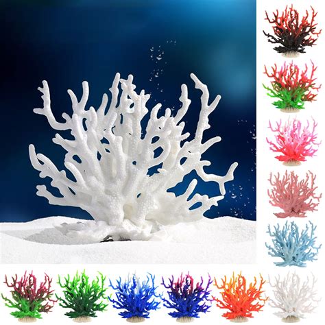 Danhjin Corals Decor, Fish Tank Decorations Aquatic Plants Crushed ...