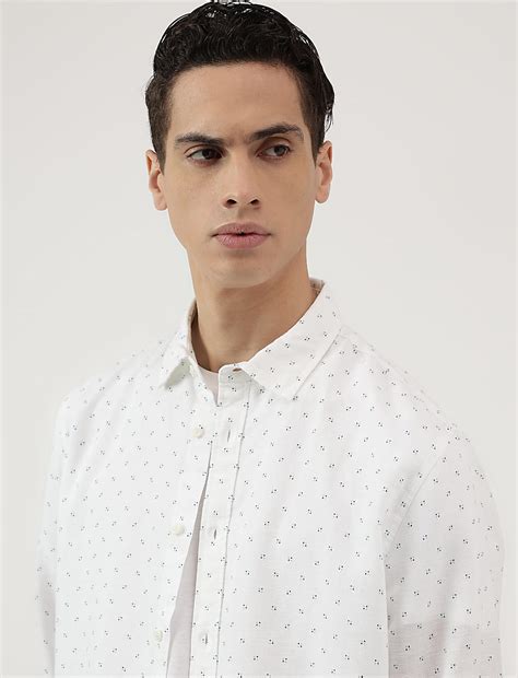 Buy Linen Rich Ditsy Print Relaxed Fit Shirt at Marks & Spencer