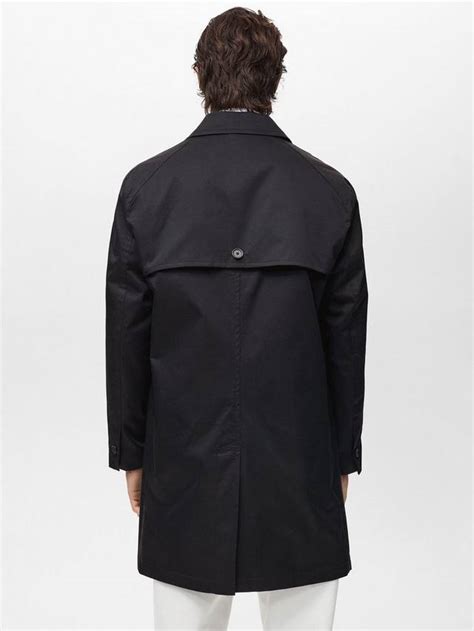 Mango Alain Water Repellent Parka, Black