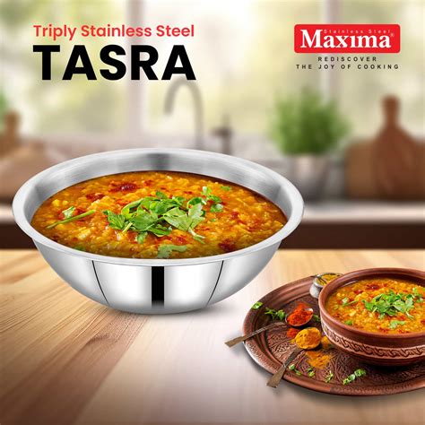 Triply Steel Tasla | Triply Tasla with Lid | Maxima Kitchenware