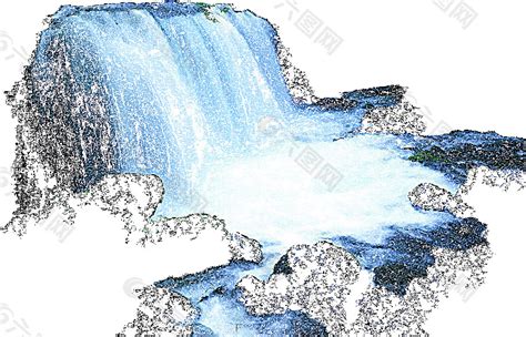 白色瀑布线条流水元素素材下载-正版素材401825925-摄图网