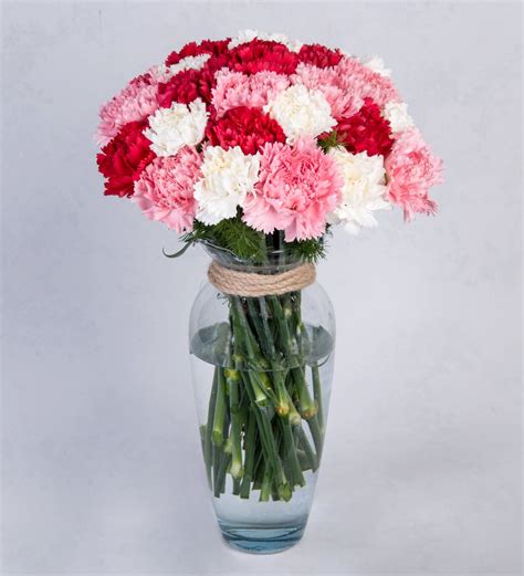 White Carnation Flower Vase
