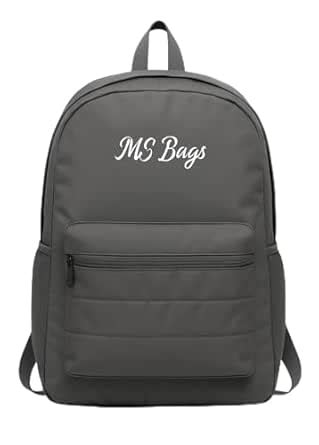 Buy Mahansh presents Black Classic Backpack with Front Pocket, Grey ...