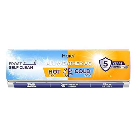 Haier 1.5 Ton 3 Star Hot & Cold Triple Inverter Split AC (5125W, Copper ...