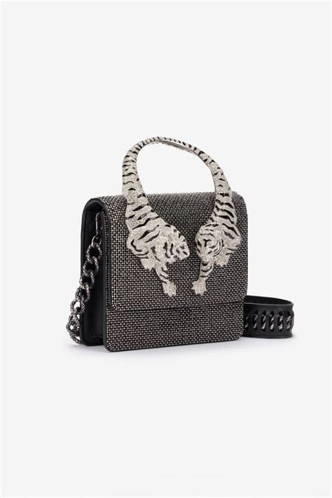 Roar Bag With Rhinestones in Black for Women | Roberto Cavalli®