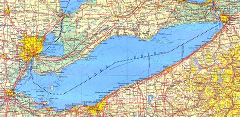 Large detailed map of Lake Erie - Ontheworldmap.com