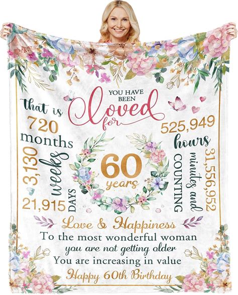 Amazon.com: Soft Throw Blanket, 50" X 60" - Perfect 60th Birthday Gift ...