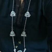 Buy Silver Look Alike Choker Jhumka Earrings Set, Jewelry Combo, German ...