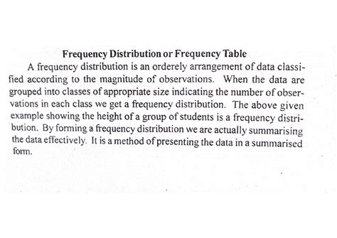 Frequency distribution or Frequency tables - Statistics - Studocu