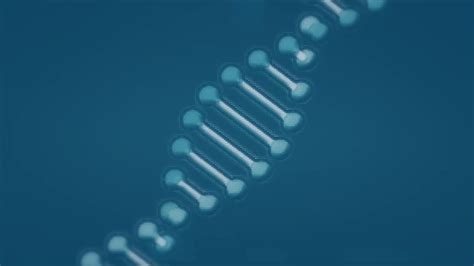 Animation of dna chain, graph and green loading bar on blue background ...