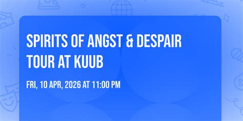 Spirits Of Angst & Despair tour at Kuub, KUUB, Mechelen, 10 April 2026 ...