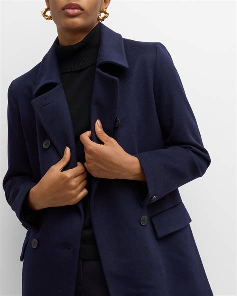 Fleurette Ren Double-Breasted Short Wool Coat | Neiman Marcus