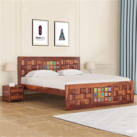 Gouravgenic handicraft Solid Sheesham Wood King Size Without Storage ...
