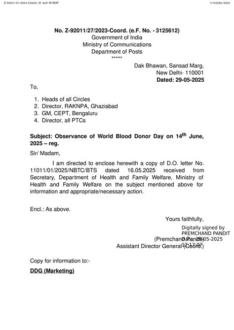 Observance of World Blood Donor Day on 14th June, 2025 in Department of ...