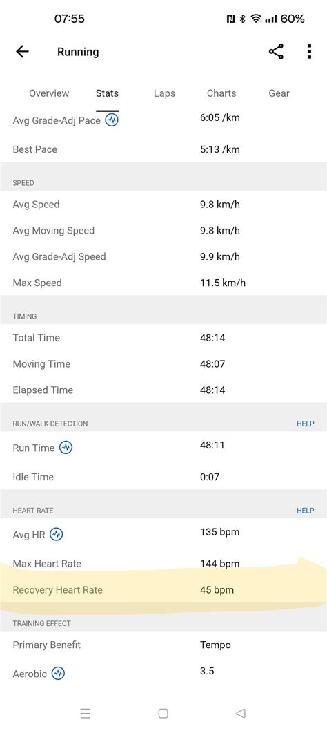 Recovery heart rate can now be seen in running stats! : r/Garmin