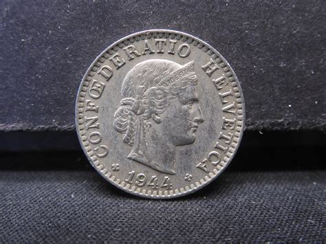 Bid Now: 1944 - Silver 20 Confoederatio Helvetica - February 2, 0123 5: ...