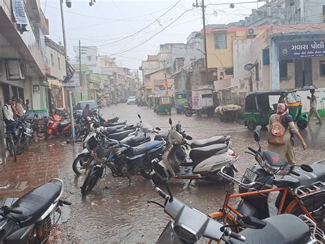 Heavy seasonal rains in Khambhat, waterlogging in Tower area