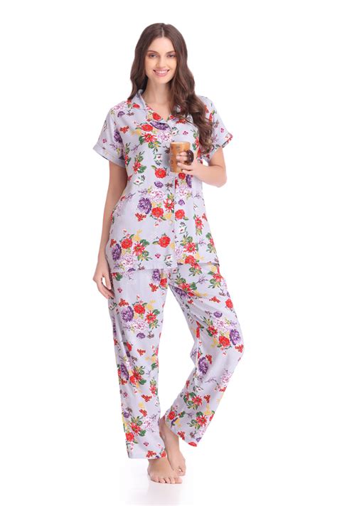 Printed Cotton Classic Collar Night suit - Private Lives