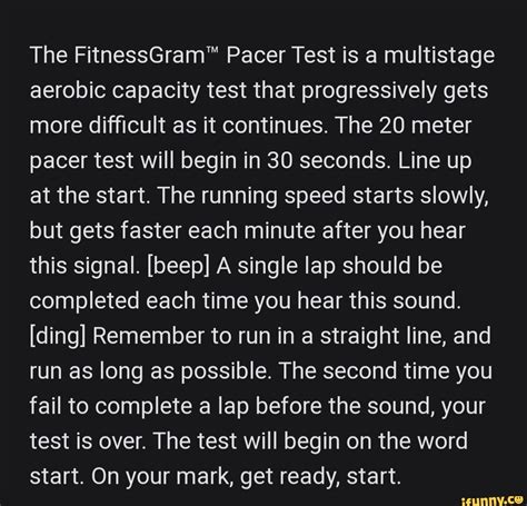 The Pacer Test is a multistage aerobic capacity test that progressively ...