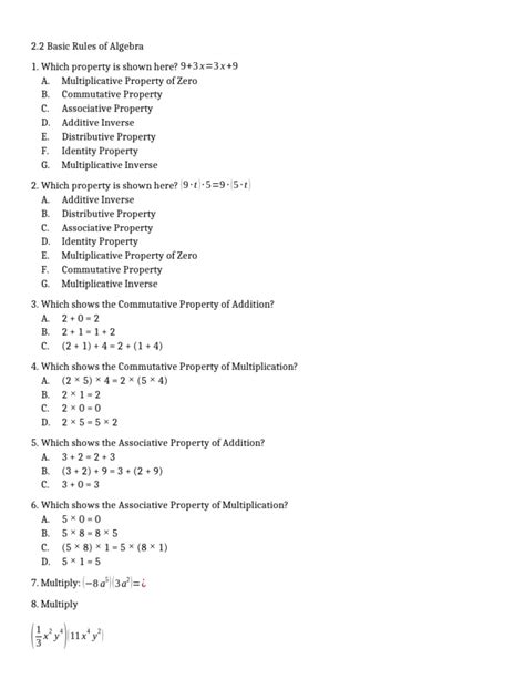 Basic Algebra Sign Rules 的图像结果