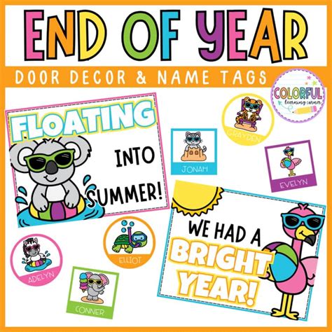 End of Year Door Decor | Summer Name Tags | End of Year Countdown