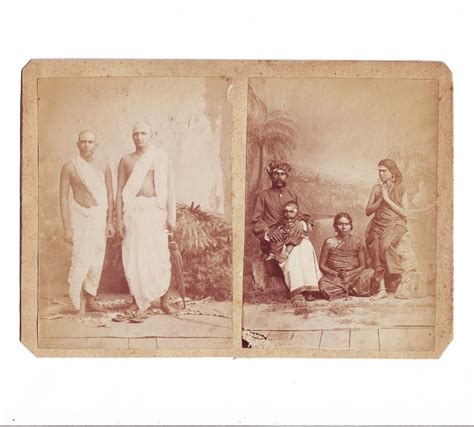 Indian Hindu Monks and a Family - Two Undated Photographs - Old Indian ...